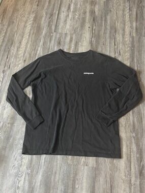 Patagonia Black Long-Sleeve Crew with Chest Logo